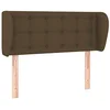 Image de vidaXL Tête de Lit avec Oreilles Meuble de Chambre à Coucher Accessoire de Lit Simple Tête de Cadre de Lit Marron Foncé 93x23x78/88 cm Tissu