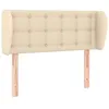 Image de vidaXL Tête de Lit avec Oreilles Meuble de Chambre à Coucher Accessoire de Lit Simple Tête de Cadre de Lit Crème 93x23x78/88 cm Tissu