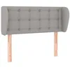 Image de vidaXL Tête de Lit avec Oreilles Meuble de Chambre à Coucher Accessoire de Lit Simple Tête de Cadre de Lit Gris Clair 103x23x78/88 cm Tissu