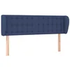 Image de vidaXL Tête de Lit avec Oreilles Meuble de Chambre à Coucher Accessoire de Lit Double Tête de Cadre de Lit Bleu 147x23x78/88 cm Tissu
