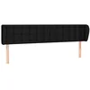 Image de vidaXL Tête de Lit avec Oreilles Meuble de Chambre à Coucher Accessoire de Lit Double Tête de Cadre de Lit Noir 163x23x78/88 cm Tissu