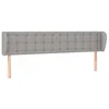 Image de vidaXL Tête de Lit avec Oreilles Meuble de Chambre à Coucher Accessoire de Lit Double Tête de Cadre de Lit Gris Clair 183x23x78/88 cm Tissu