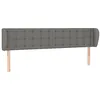 Image de vidaXL Tête de Lit avec Oreilles Meuble de Chambre à Coucher Accessoire de Lit Double Tête de Cadre de Lit Gris Foncé 183x23x78/88 cm Tissu