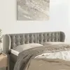 Image de vidaXL Tête de lit avec oreilles Gris clair 147x23x78/88 cm Velours