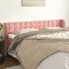 Image de vidaXL Tête de lit avec oreilles Rose 183x23x78/88 cm Velours