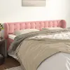 Image de vidaXL Tête de lit avec oreilles Rose 203x23x78/88 cm Velours