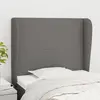 Image de vidaXL Tête de lit avec oreilles Gris foncé 93x23x118/128 cm Tissu