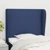 Image de vidaXL Tête de lit avec oreilles Bleu 93x23x118/128 cm Tissu