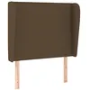 Image de vidaXL Tête de lit avec Oreilles Marron foncé 103x23x118/128 cm Tissu