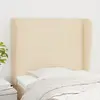 Image de vidaXL Tête de lit avec oreilles Crème 103x23x118/128 cm Tissu