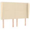 Image de vidaXL Tête de lit avec Oreilles Crème 147x23x118/128 cm Tissu