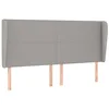 Image de vidaXL Tête de Lit avec Oreilles Meuble de Chambre à Coucher Accessoire de Lit Double Tête de Cadre de Lit Gris Clair 183x23x118/128 cm Tissu