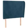 Image de Tête de lit avec oreilles Bleu foncé 83x23x118 128 cm Velours