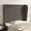 Image de vidaXL Tête de lit avec oreilles Gris foncé 93x23x118/128 cm Velours