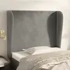 Image de vidaXL Tête de lit avec oreilles Gris clair 103x23x118/128 cm Velours