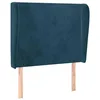 Image de vidaXL Tête de Lit avec Oreilles Meuble de Chambre à Coucher Accessoire de Lit Simple Tête de Cadre de Lit Bleu Foncé 103x23x118/128 cm Velours