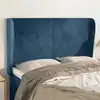 Image de vidaXL Tête de lit avec oreilles Bleu foncé 147x23x118/128 cm Velours