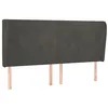 Image de Tête de Lit Double VidaXL Gris Foncé 183x23x118/128 cm Velours