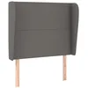 Image de vidaXL Tête de Lit avec Oreilles Meuble de Chambre à Coucher Accessoire de Lit Simple Tête de Cadre de Lit Intérieur Gris 83x23x118/128 cm Similicuir