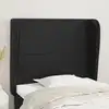 Image de vidaXL Tête de lit avec oreilles Noir 103x23x118/128 cm Similicuir