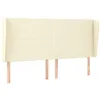 Image de vidaXL Tête de Lit avec Oreilles Meuble de Chambre à Coucher Accessoire de Lit Double Tête de Cadre de Lit Crème 163x23x118/128 cm Similicuir