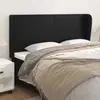 Image de vidaXL Tête de lit avec oreilles Noir 203x23x118/128 cm Similicuir