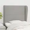 Image de vidaXL Tête de lit avec oreilles Gris clair 93x23x118/128 cm Tissu