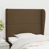 Image de vidaXL Tête de lit avec oreilles Marron foncé 103x23x118/128 cm Tissu
