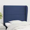 Image de vidaXL Tête de lit avec oreilles Bleu 103x23x118/128 cm Tissu
