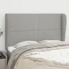 Image de vidaXL Tête de lit avec oreilles Gris clair 147x23x118/128 cm Tissu