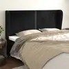 Image de vidaXL Tête de lit avec oreilles Noir 183x23x118/128 cm Velours