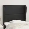 Image de vidaXL Tête de lit avec oreilles Noir 103x23x118/128 cm Similicuir