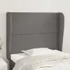 Image de vidaXL Tête de lit avec oreilles Gris 103x23x118/128 cm Similicuir