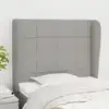 Image de vidaXL Tête de lit avec oreilles Gris clair 83x23x118/128 cm Tissu