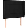 Image de vidaXL Tête de Lit avec Oreilles Meuble de Chambre à Coucher Accessoire de Lit Simple Tête de Cadre de Lit Intérieur Noir 83x23x118/128 cm Tissu