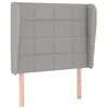 Image de vidaXL Tête de Lit avec Oreilles Meuble de Chambre à Coucher Accessoire de Lit Simple Tête de Cadre de Lit Gris Clair 103x23x118/128 cm Tissu