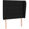 Image de vidaXL Tête de Lit avec Oreilles Meuble de Chambre à Coucher Accessoire de Lit Simple Tête de Cadre de Lit Intérieur Noir 103x23x118/128 cm Tissu