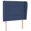 Image de vidaXL Tête de Lit avec Oreilles Meuble de Chambre à Coucher Accessoire de Lit Simple Tête de Cadre de Lit Intérieur Bleu 103x23x118/128 cm Tissu