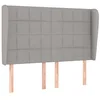 Image de vidaXL Tête de Lit avec Oreilles Meuble de Chambre à Coucher Accessoire de Lit Double Tête de Cadre de Lit Gris Clair 147x23x118/128 cm Tissu
