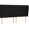 Image de vidaXL Tête de Lit avec Oreilles Meuble de Chambre à Coucher Accessoire de Lit Double Tête de Cadre de Lit Intérieur Noir 163x23x118/128 cm Tissu