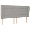 Image de vidaXL Tête de Lit avec Oreilles Meuble de Chambre à Coucher Accessoire de Lit Double Tête de Cadre de Lit Gris Clair 183x23x118/128 cm Tissu