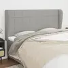 Image de vidaXL Tête de lit avec oreilles Gris clair 183x23x118/128 cm Tissu