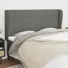 Image de vidaXL Tête de lit avec oreilles Gris foncé 183x23x118/128 cm Tissu