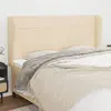 Image de vidaXL Tête de lit avec oreilles Crème 183x23x118/128 cm Tissu