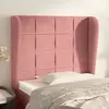 Image de vidaXL Tête de lit avec oreilles Rose 93x23x118/128 cm Velours
