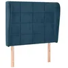 Image de vidaXL Tête de Lit avec Oreilles Meuble de Chambre à Coucher Accessoire de Lit Simple Tête de Cadre de Lit Bleu Foncé 103x23x118/128 cm Velours