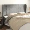 Image de vidaXL Tête de lit avec oreilles Gris clair 163x23x118/128 cm Velours