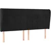 Image de vidaXL Tête de Lit avec Oreilles Meuble de Chambre à Coucher Accessoire de Lit Double Tête de Cadre de Lit Intérieur Noir 183x23x118/128 cm Velours
