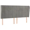 Image de vidaXL Tête de Lit avec Oreilles Meuble de Chambre à Coucher Accessoire de Lit Double Tête de Cadre de Lit Gris Clair 203x23x118/128 cm Velours