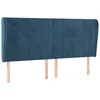Image de vidaXL Tête de lit avec Oreilles Bleu foncé 203x23x118/128 cm Velours